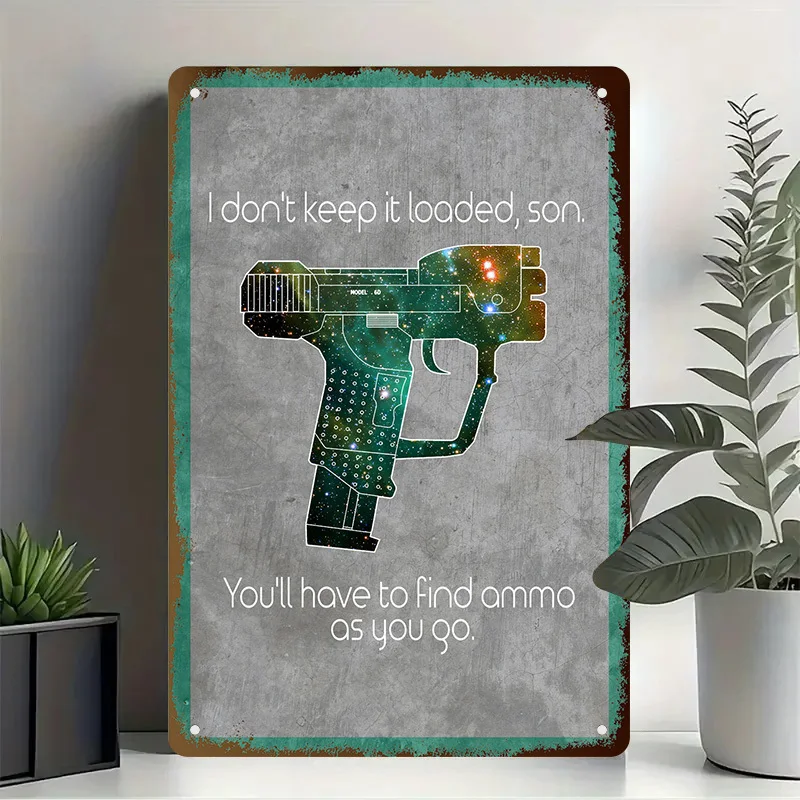 Funny Gun Safety Metal Sign - 