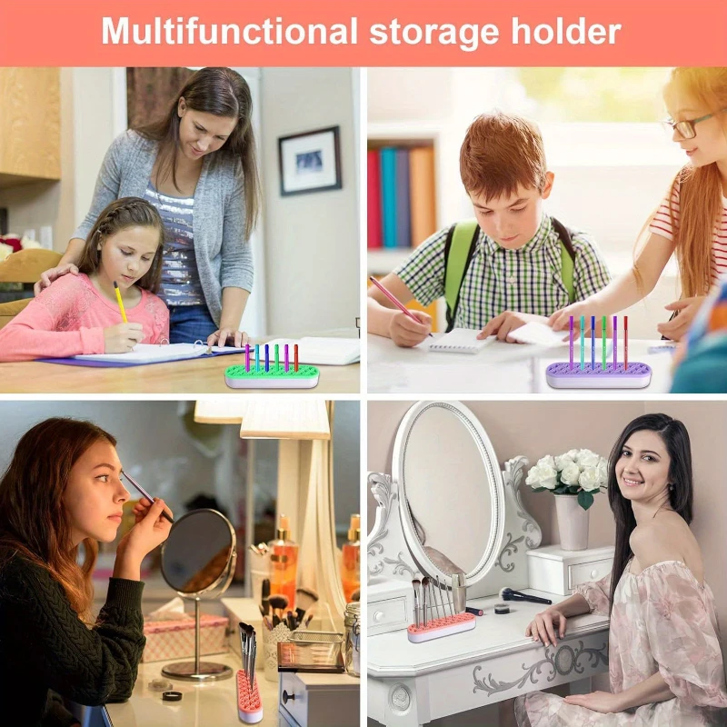 Siliconen Make-Up Borstel Houder Multi-Functionele Zachte Nagelborstel Opbergdoos Modieuze Make-Up Stand Organizer Voor Vrouwen Meisjes