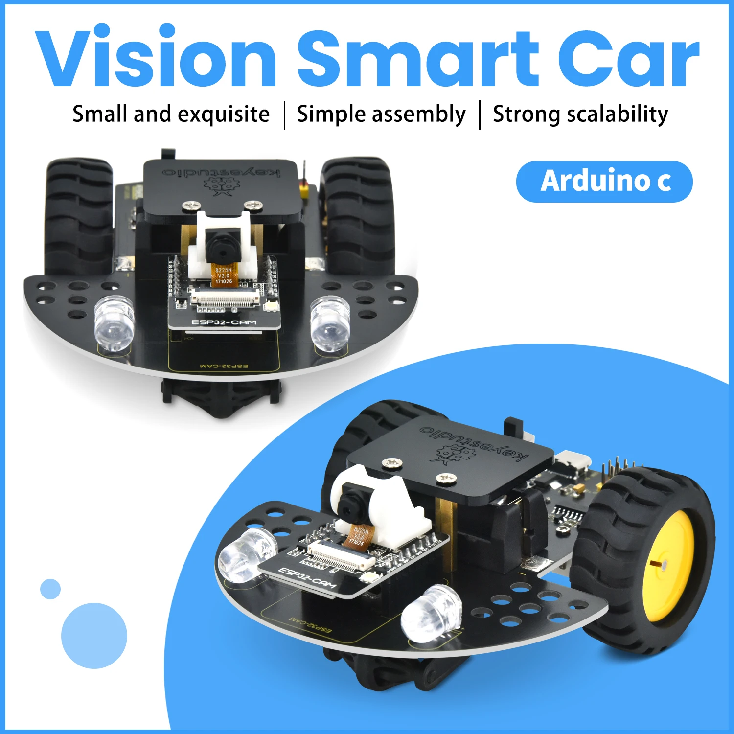 

Keyestudio ESP32 Vision Smart Car For Arduino Robot For Programming With ESP32 Camera Support Arduino C Programming DIY RobotKit