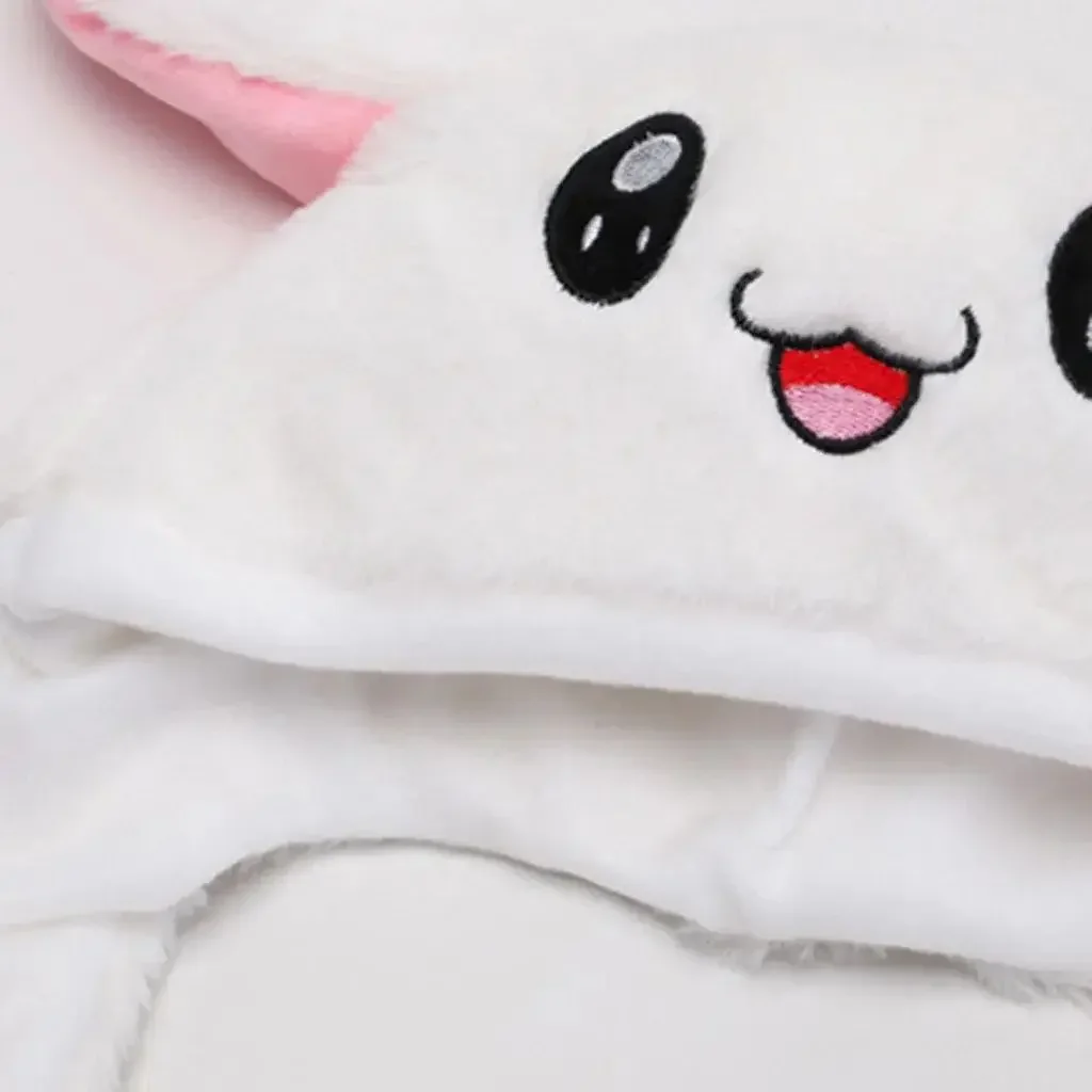 Cute Caps Plush Embroidery Women Hat Gift For Kids Children Girls Boy Wrap Warm Dancing Rabbit Ear Hat