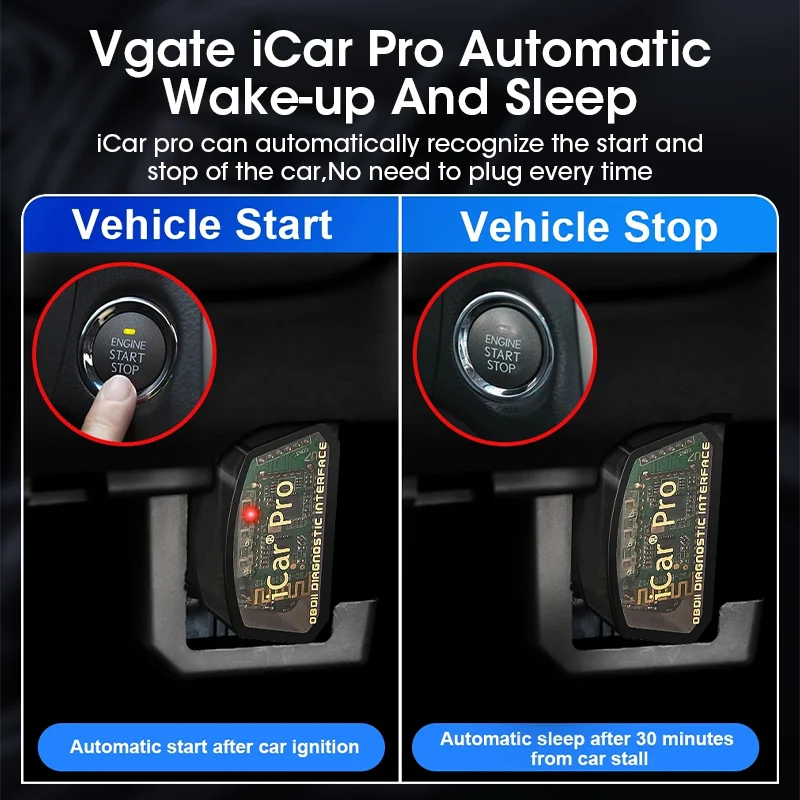 Srnubi For IOS/Android Vgate iCar Pro V2.3 Bluetooth 4.0 OBD 2 Auto Scanner Code Reader OBD2 Car Diagnostic Tool