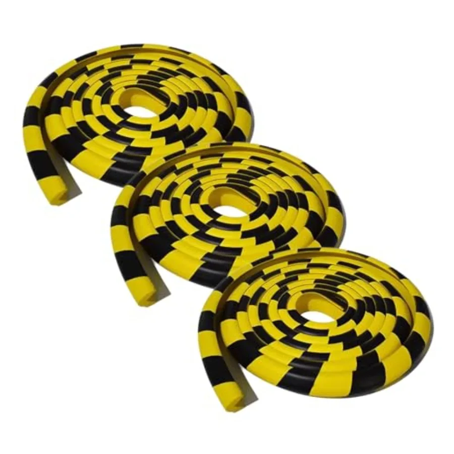 

Wall Edge Corner Guards, Yellow Black Safety Bumpers, Self-Adhesive Foam Protector Padding, Warehouse Racks, Shelves, Garage an