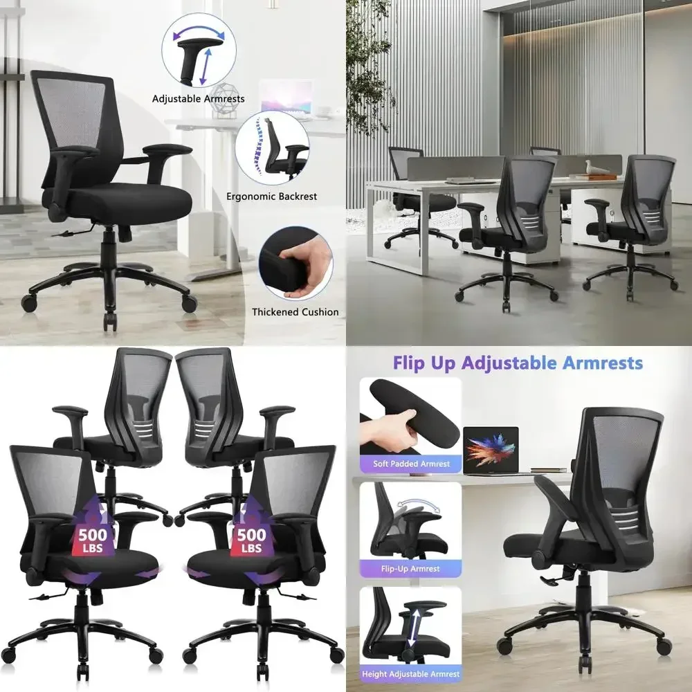 

Hot sales"sturdy ergonomic office chair for home and work, supports up to 500lbs, with adjustable arms and plush seat cushion"