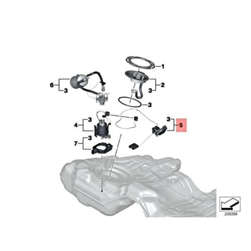 A82E-Sensor de nivel de combustible para BMW 7 Series F01 F02 F03 F04 730 740 750 760 2009-2015 Sensor de nivel derecho 16117217249