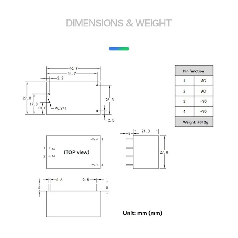 5 PCS AC-DC Módulo de fonte de alimentação AC DC Conversor 220 V para 12 V 10 W AC DC Módulo de alimentação HLK-10M12