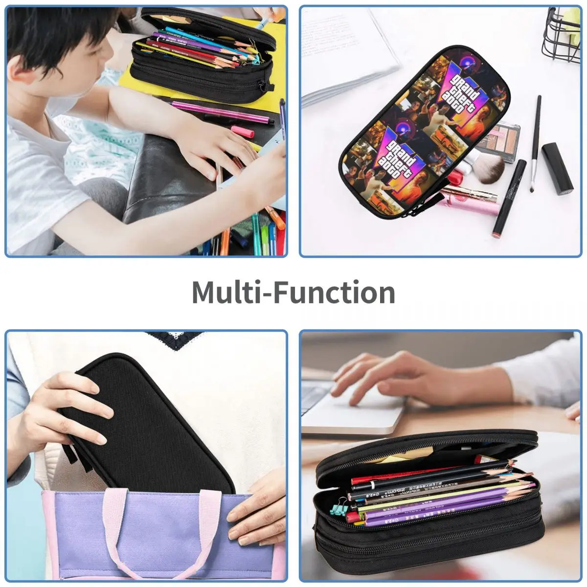 Fashion GTA6 GTA VI New Game Pencil Cases Lucia Pencilcases Pen Box for Girls Boys Capacity Bags Student School Gifts Stationery