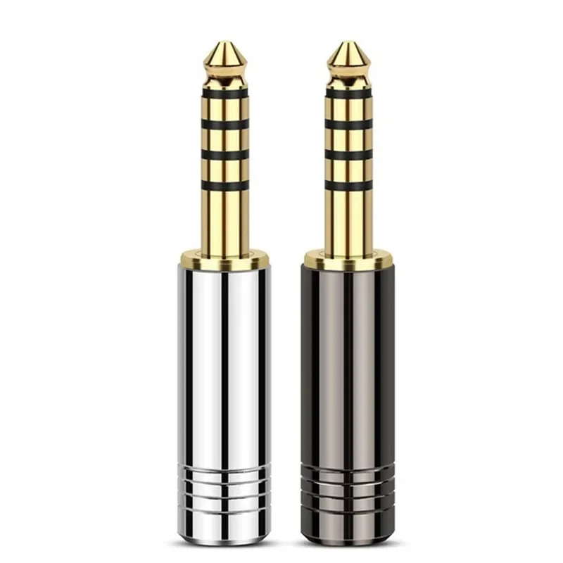 4.4mm Connector Balanced Interface Speaker Amplifer 5 Pole Gold Rhodium Plated Audio Jack Metal Shell For NW-WM1ZA Black Silver