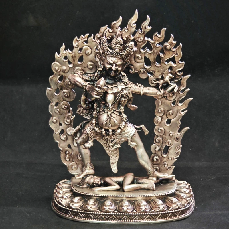 Old  Ekajati Statue Tibetan Buddhist One-Hair Mother Dharma Protector Sculpture Nepal Tantric Buddha Figurine Home Altar Worship