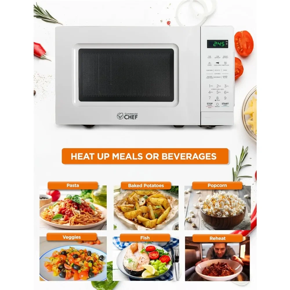 Ft Microwave with 10 Power Levels, 700W Microwave with Digital Display, Countertop Microwave with Child Safety