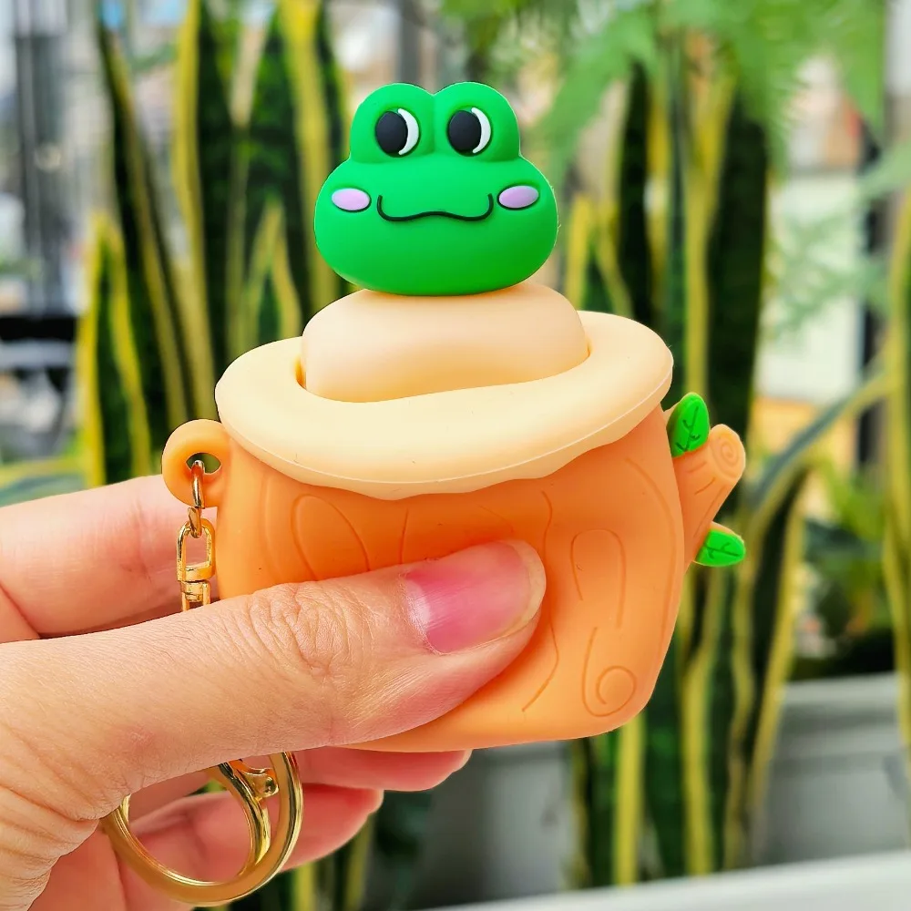 Silicone Novelty Cartoon Fidget Doll Soft Cartoon Elastic Rabbit Frog Cute Interesting Party Festival Practical Jokes Bag Charm