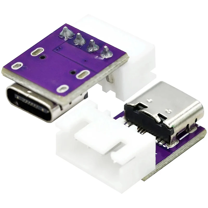 USB3.1 16P to 2.54 high current power conversion board is inserted on both sides of the TYPE-C motherbase test board