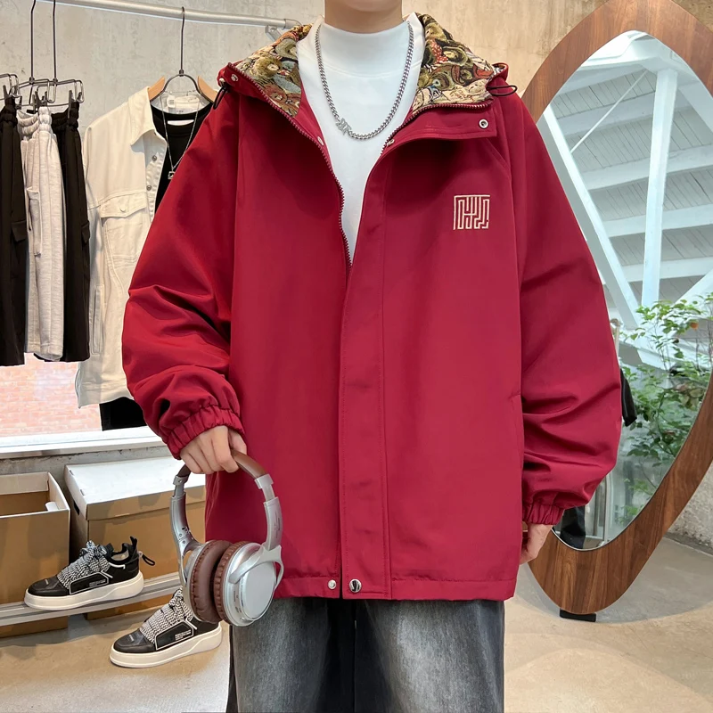 

Retro Oversize Jacket for Men Autumn New Outdoor Fleece Waterproof Breathable Loose Functional Jacket American Style Trendy B...