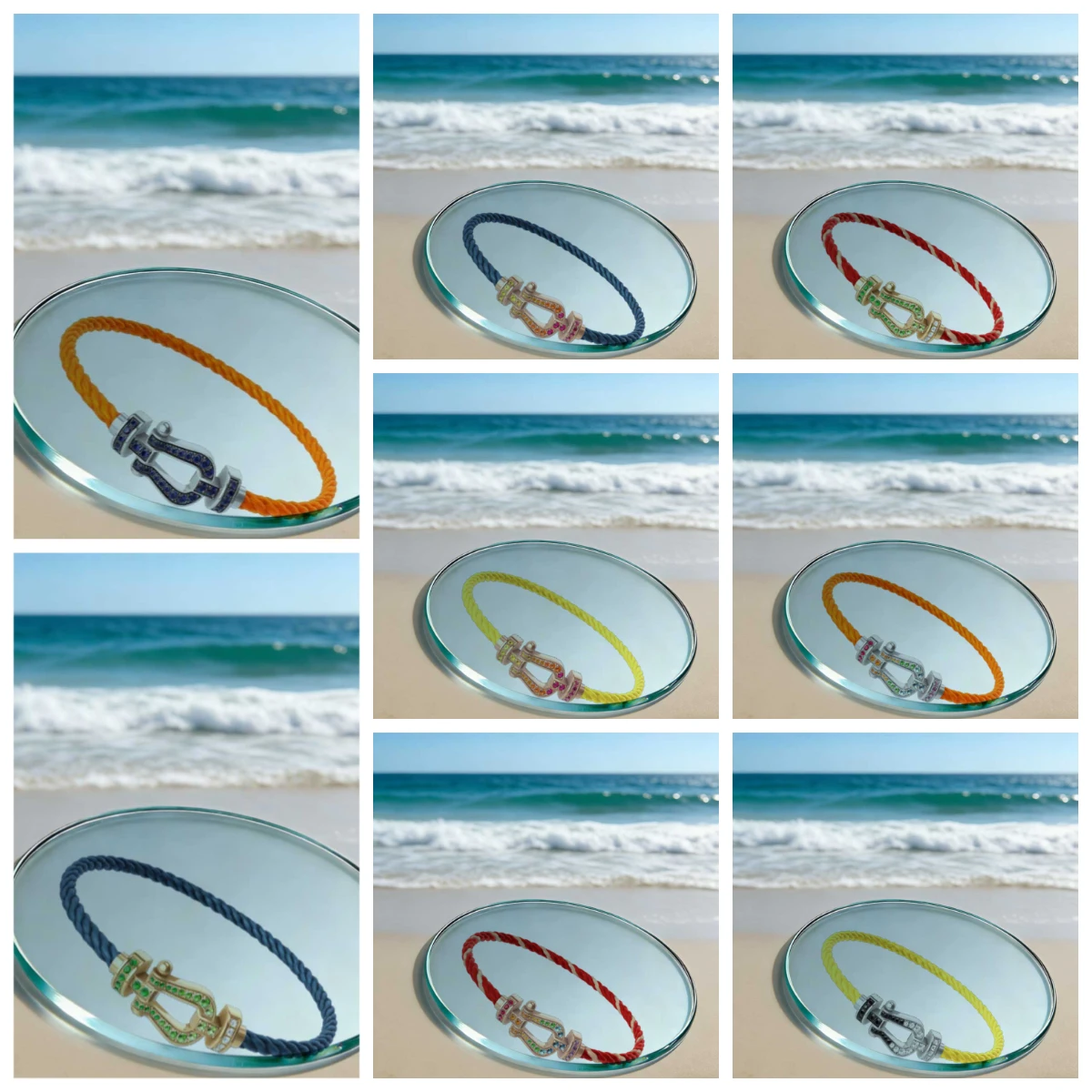 

Medium-sized titanium steel nylon rope with colored zirconium stones - perfect gift for women to wear daily or for parties.