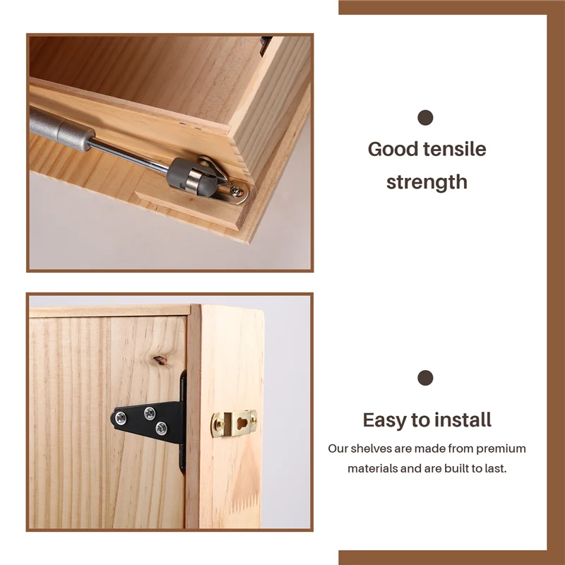 AT43-رف قلاب معاصر مع مساحة تخزين سرية، رف كتب مثبت على الحائط بلون خشبي للديكور الأنيق #2