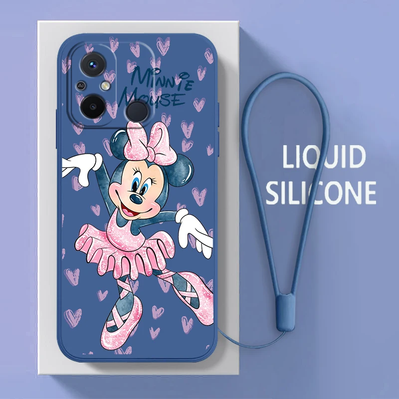 Minnie Ballet Cute For Xiaomi Redmi 12C 11 Prime A1 10 10X 9 9A 9T 9AT 8 8A 7 6 Pro 4G 5G Liquid Rope Soft Phone Case Coque Capa