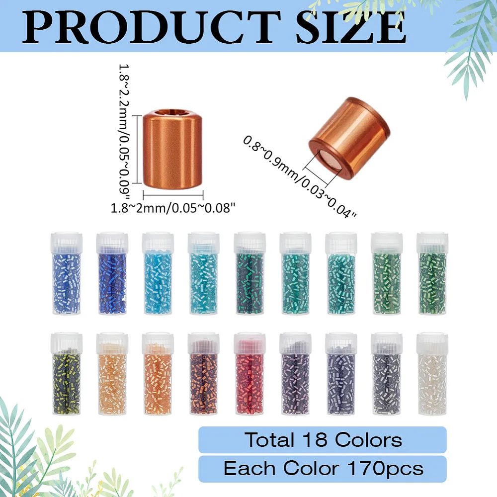 

90G 18 Colors Glass Beads Silver Lined Mixed Color 1.8~2.2x1.8~2mm Hole: 0.8~0.9mm 5g/color