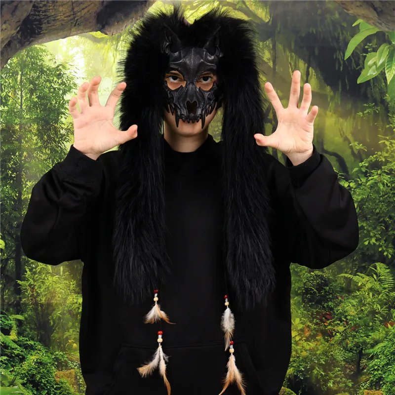 Langharige COS Weerwolf Masker voor Halloween Cosplay Party Props Kids Gift Vos Masker Cosplay Rollenspel Horror Maskers Kostuums