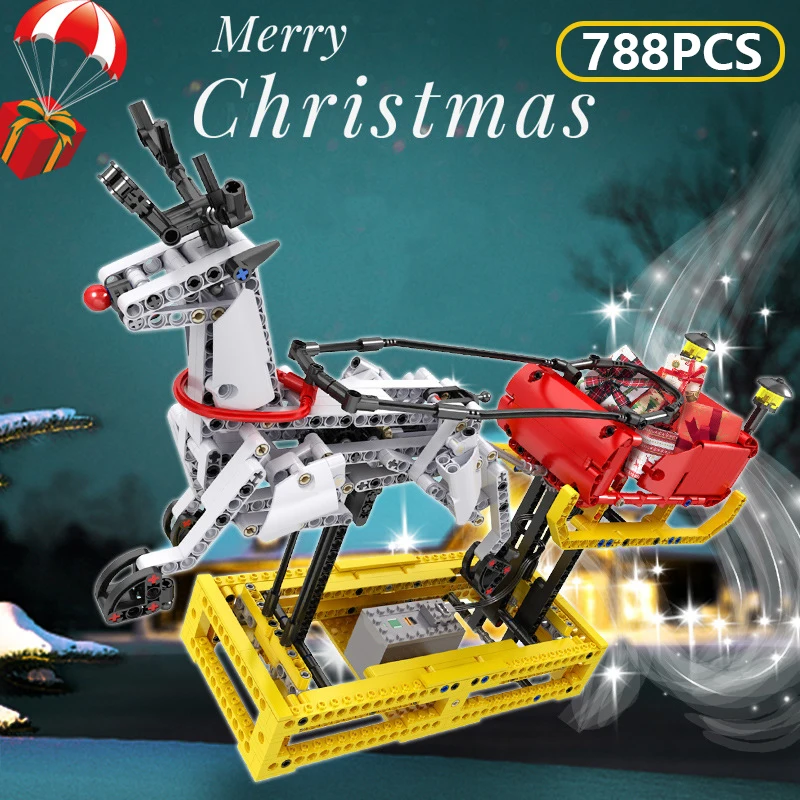 الكون ستار عيد الميلاد مزلقة الرنة بمحركات عطلة سلسلة التعليمية الجسيمات الصغيرة لعبة اللبنات للأطفال #1