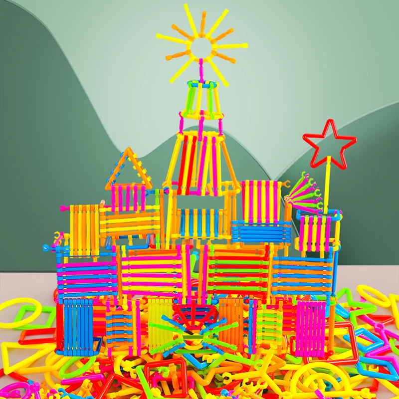 65 ~ 240 قطعة للأطفال لتقوم بها بنفسك اللبنات عصا البلاستيك الأطفال مونتيسوري التعلم المبكر الذكاء العصي التركيز والتعلم TMZ