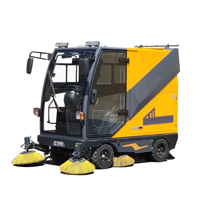 Heavy Duty Industrial Ride On Electric Floor Sweeper With Double Brushes For Warehouse Concrete Ground Cleaning 1200mm Wide Path