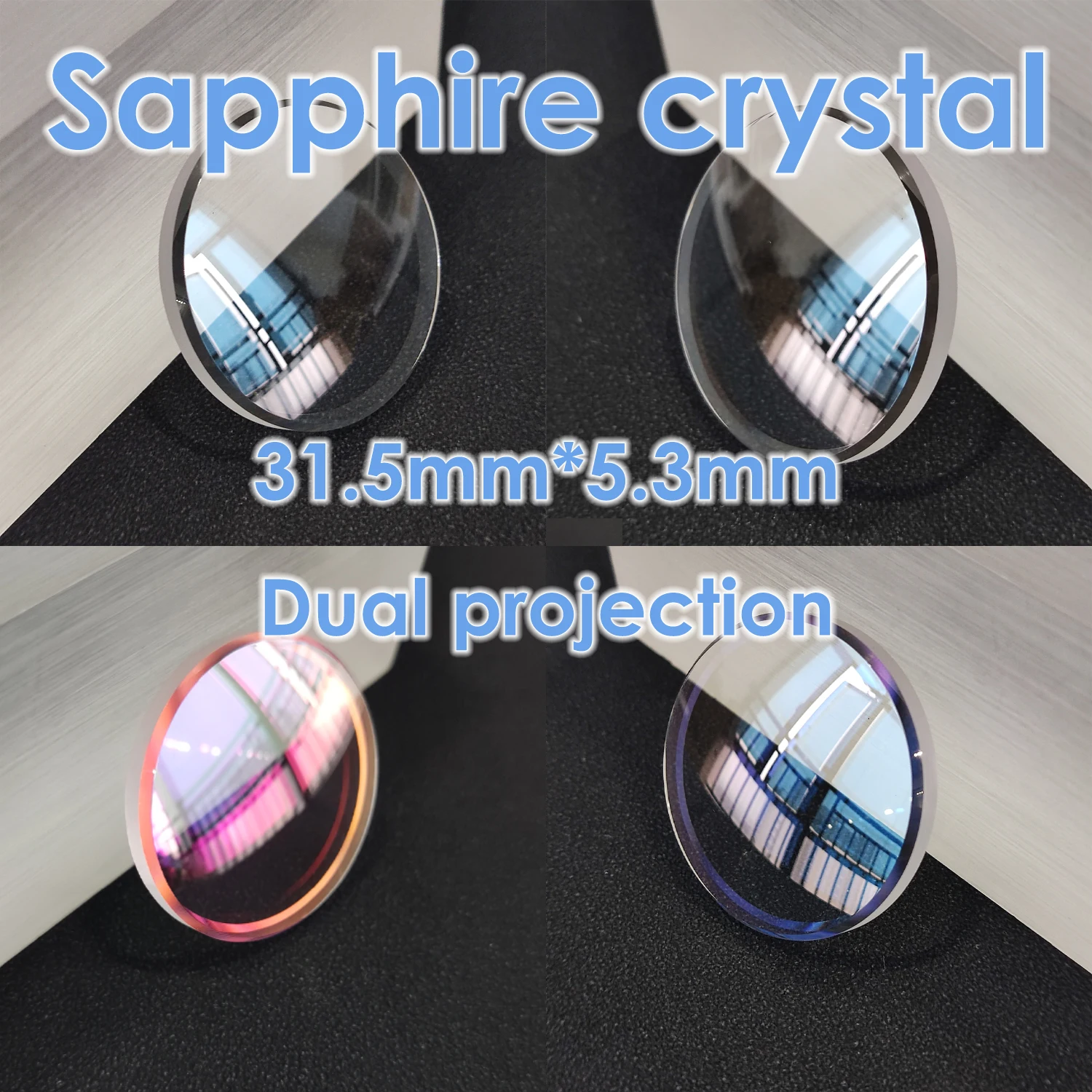 

31.5mm*5.3mm Sapphire crystal Watch Mirror Dual projection AR-Coating Antireflection film suit for Refit watch mirror accessory