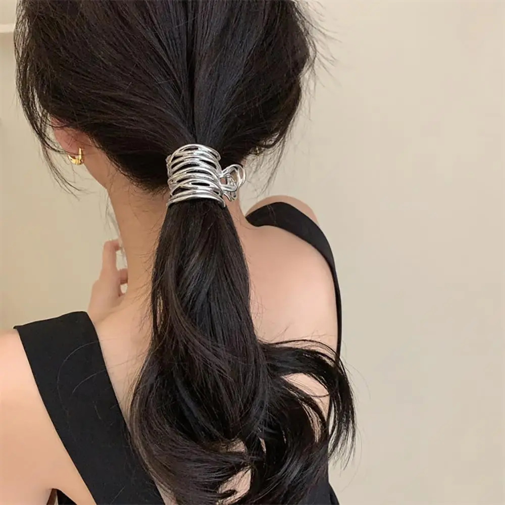 Fashion High Ponytail Hair Claw Simple Irregular Metal Hairpins For Women Girls Styling Tools Hair Accessories Headwear Gifts