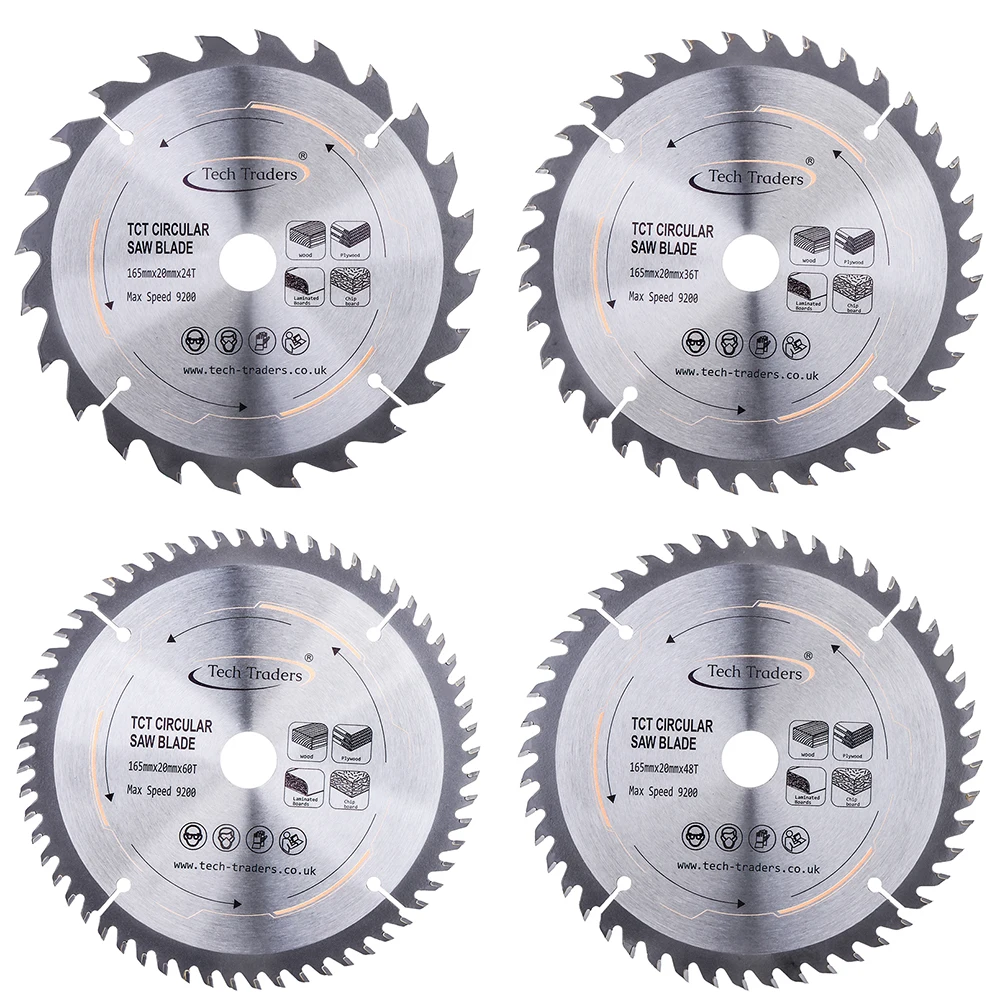 TCT 165MXDSK Circular Ultra-Fine Finish Woodworking Saw Blade 165mm x 20mm (16mm Ring) Bore for Miter Saws and Table Saws