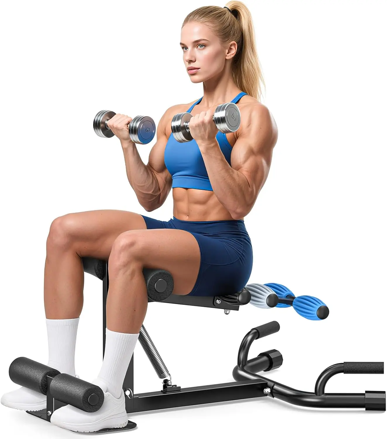 

3 Colors Steel Deep Squat Machine for Home Gym, Low Impact Lower Body Workouts, 350Lbs Weight Capacity, Easy to Assemble