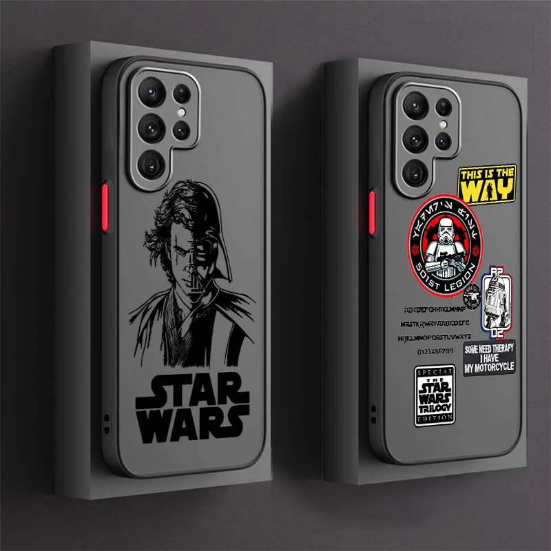 Fashion Knight Star Wars Frosted Translucent For Samsung Note 20 A35 A03 A54 A31 A22 A34 A14 A24 A04 A55 5G Back Phone Case