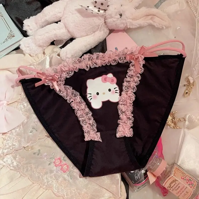 Neue Sanrio Hello Kitty Anime Cartoon süße Spitze Cartoon Spitzenhöschen kreative süße Mädchen lieben niedrige Taille Hüftheben Höschen Geschenk