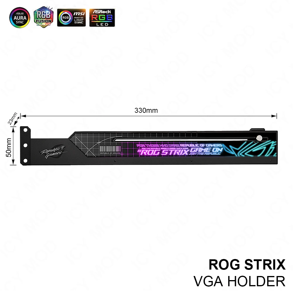 Imagem -04 - Suporte para Placa Gráfica Asus Suporte Gpu Rog Strix para Rtx4090 Vga Stand Efeito 3d Nvidia pc Gaming Mod Aura Sync Nova Chegada 2023