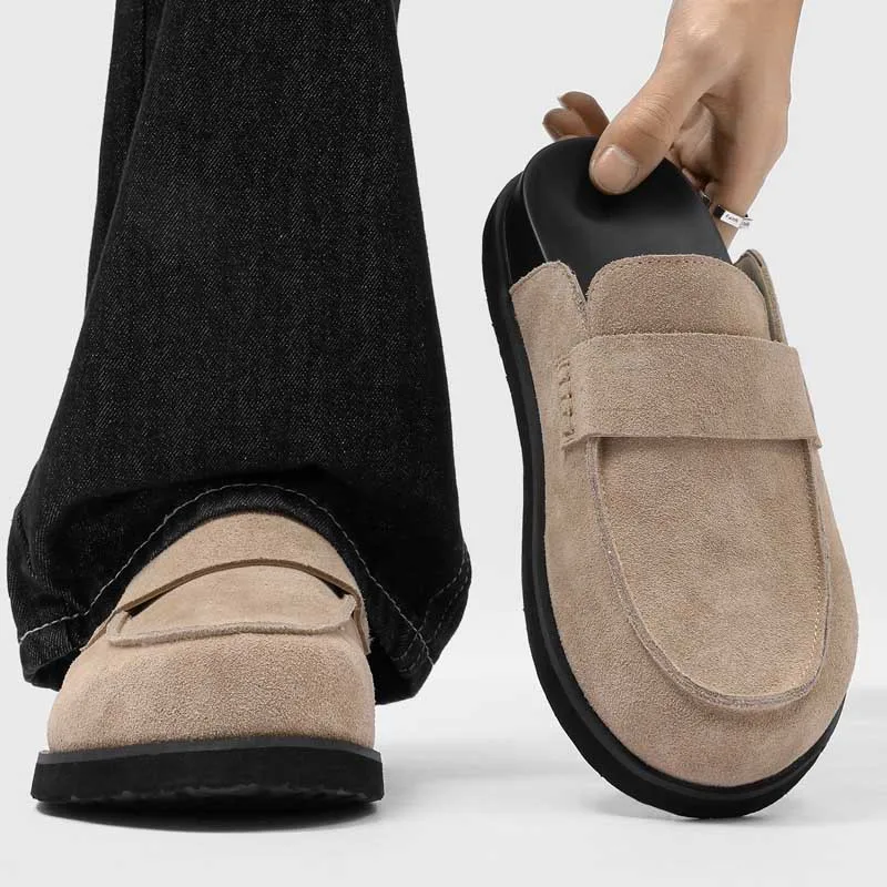 Men Lightweight Breathable Loafer Mules Fashion Non-slip Outdoor Slip on Commuter Casual Footwear