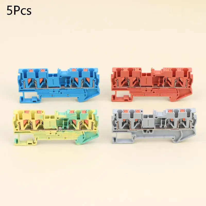 5Pcs Electrical Connector Two-in, Two-out Quick-connect Terminal Block PT2.5 QUATTRO Push-In Termin Spring Plug Cable Screwless