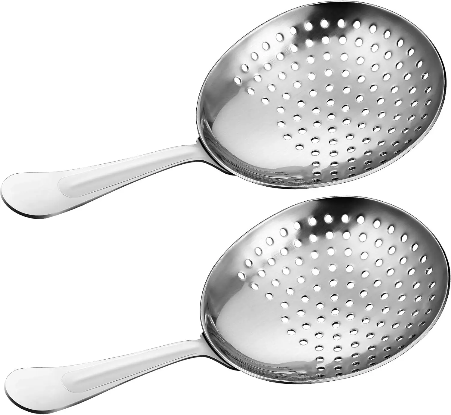 

2 Pieces Julep Strainers Stainless Steel Bar Strainer Cocktail Spoon for Home or Commercial Bar Use