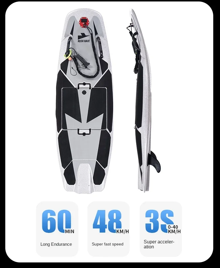 Electric surf powered long-range lure paddling