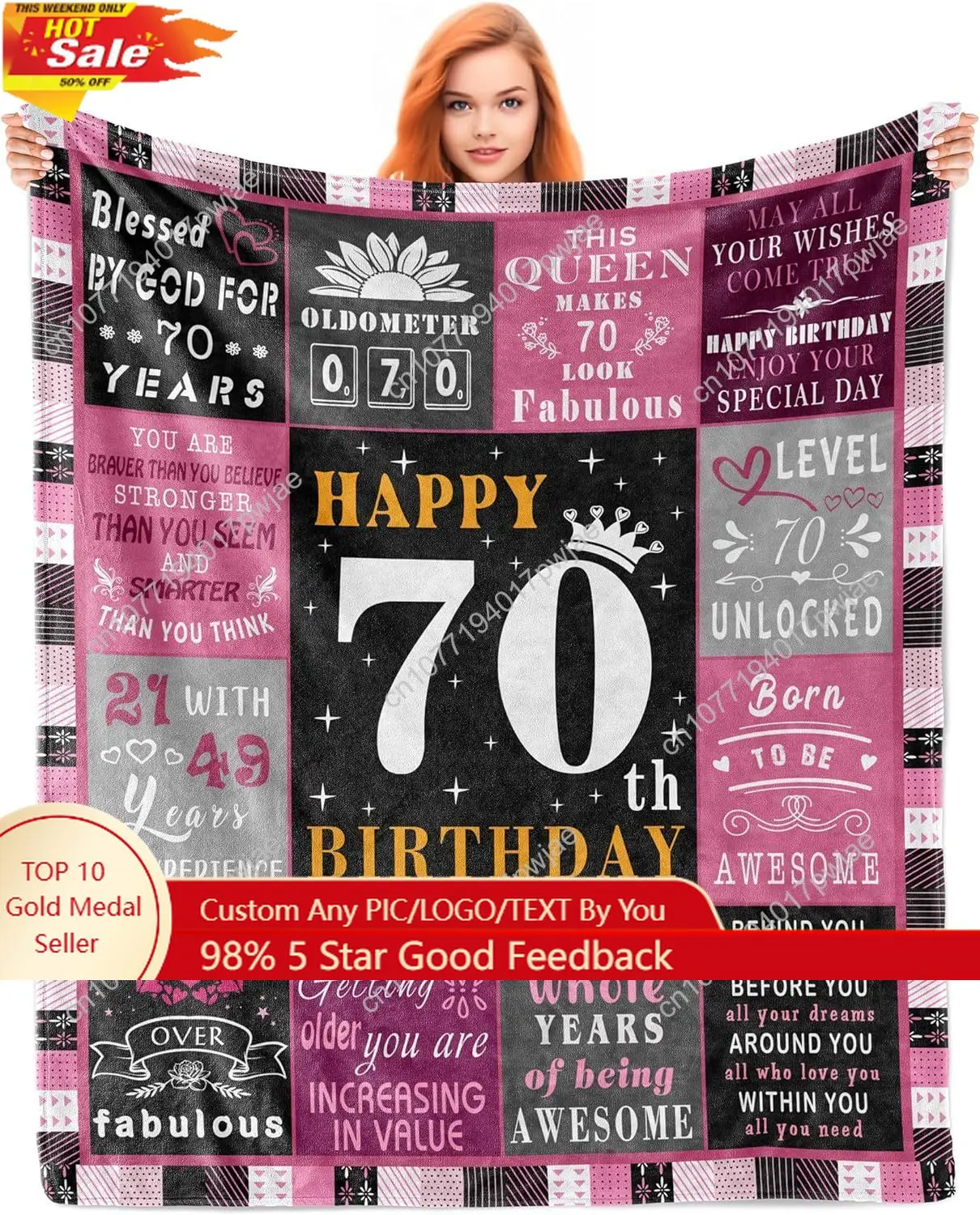 

70th Birthday Gifts for Women 70th Birthday Decorations for Women, Gift for 70 Year Old Woman Happy 70 Year Old Birthday Gift