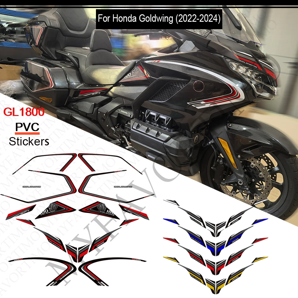 

Tank Pad Grips Gas Kit Knee Fairing Fender Stickers Decals Tour Protector For Honda Goldwing Gold wing GL1800 F6B 2022-2024