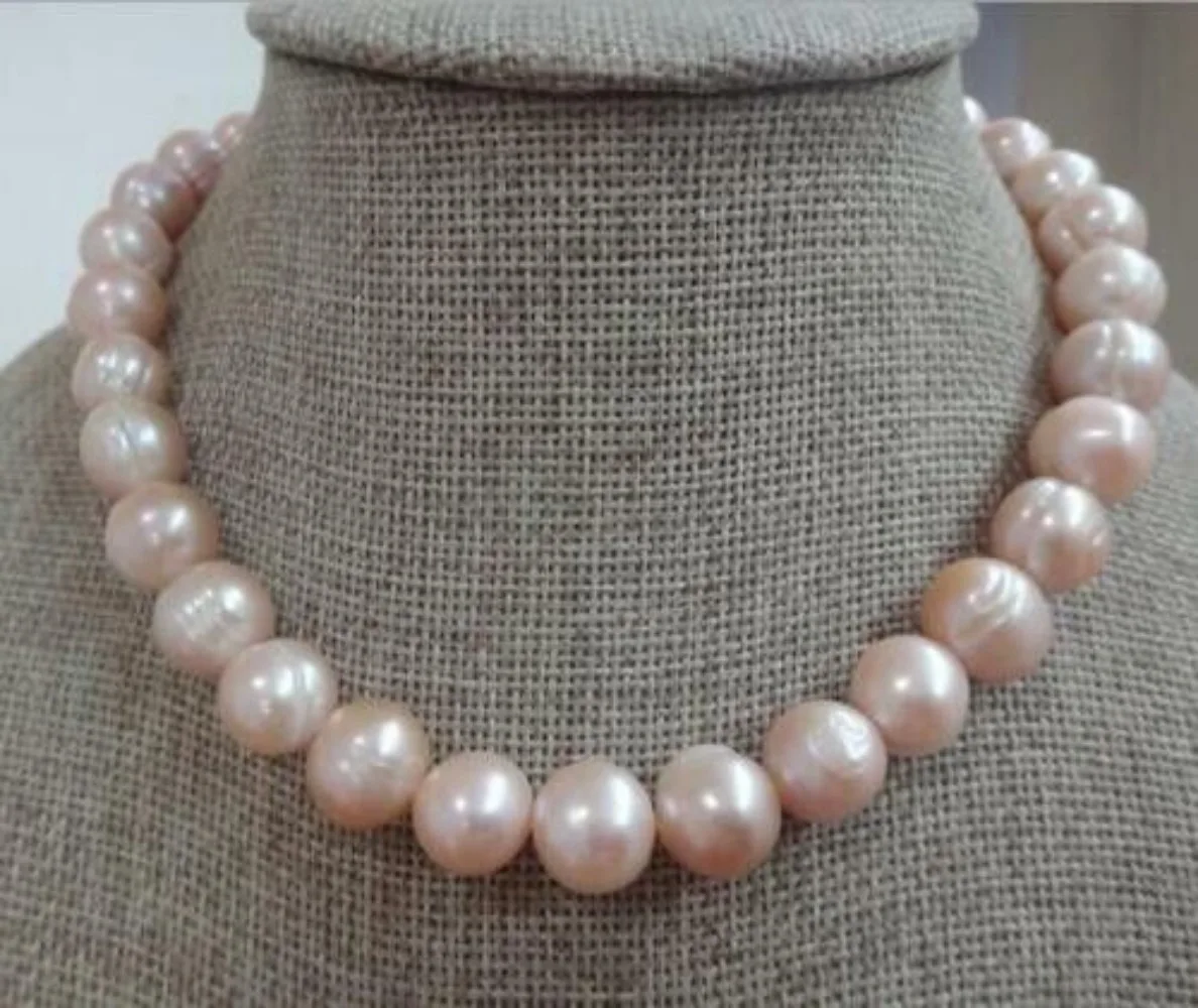 

10-11 mm natural genuine baroque pink south sea pearl necklace 18 inches pendants vintage