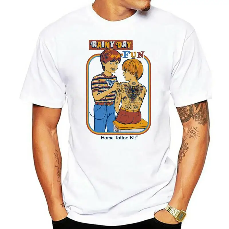 T-shirt de jour de pluie amusant pour artiste, rétro, activités de tatouage, humour noir, nostalgie, vintage des années 80 et 70