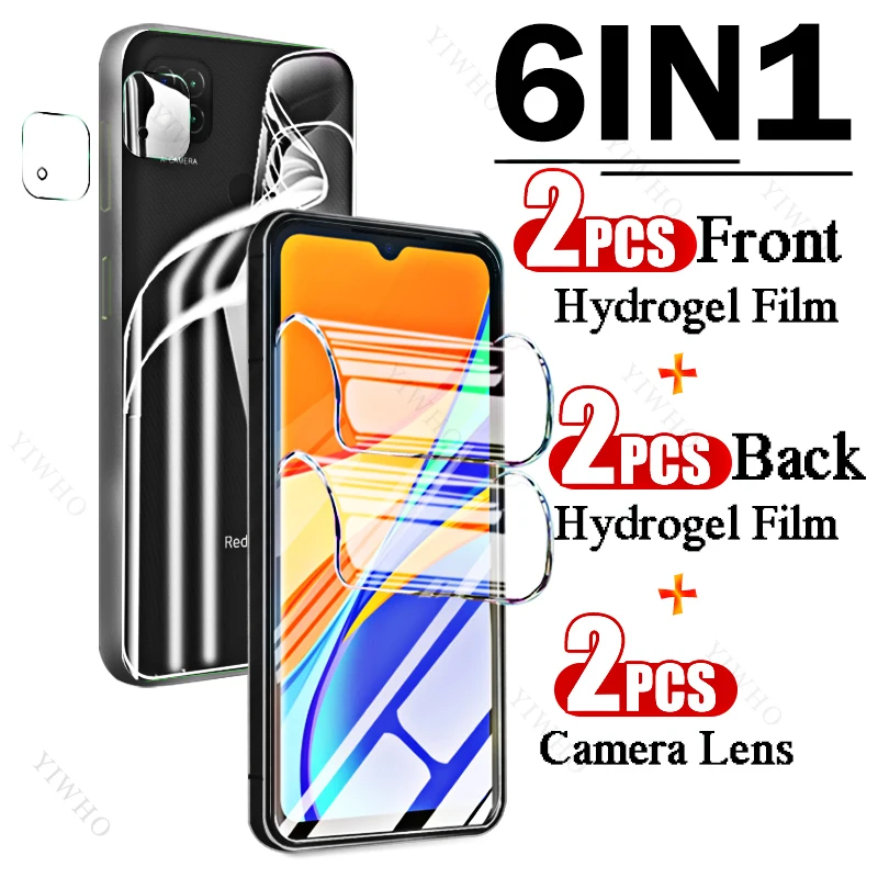 9in1 Full Cover Front Back Hydrogel Film for Xiaomi Redmi 9C M2006C3MG Fingerprint Screen Protector for Redmi 9 C Camera Lens HD