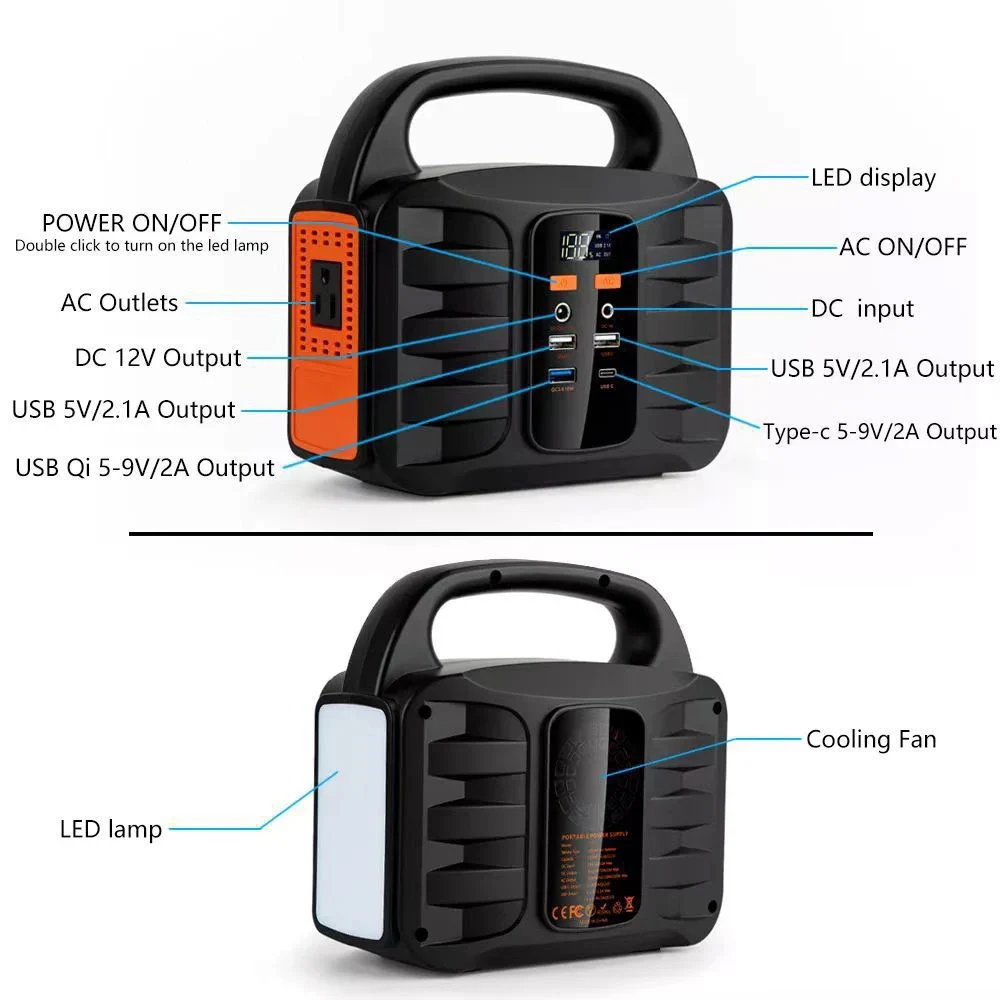 Portable Power Station 100W 42000mAh Mobile Power Supply Solar Generator 220V/110V Charging Station EU/US 155Wh Power Bank