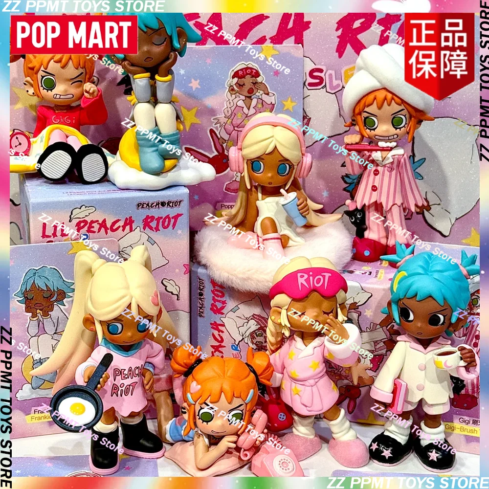 

POP MART Lil Peach Riot SLEEPOVER Series слепая коробка Kawaii аниме фигурка-сюрприз Mystery Box настольная модель куклы подарки игрушка