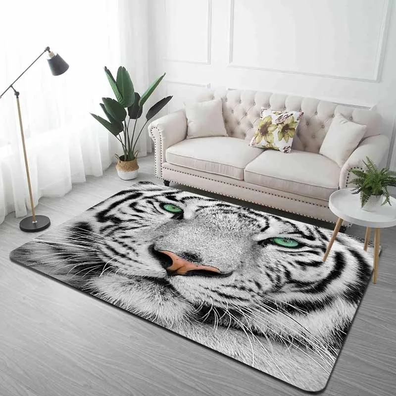 

1PC White Tiger pattern Door Mats Kitchen Rugs Non-Slip Pop arts Living room Rugs Bath Mat Carpet for Home Sink Laundry Decor