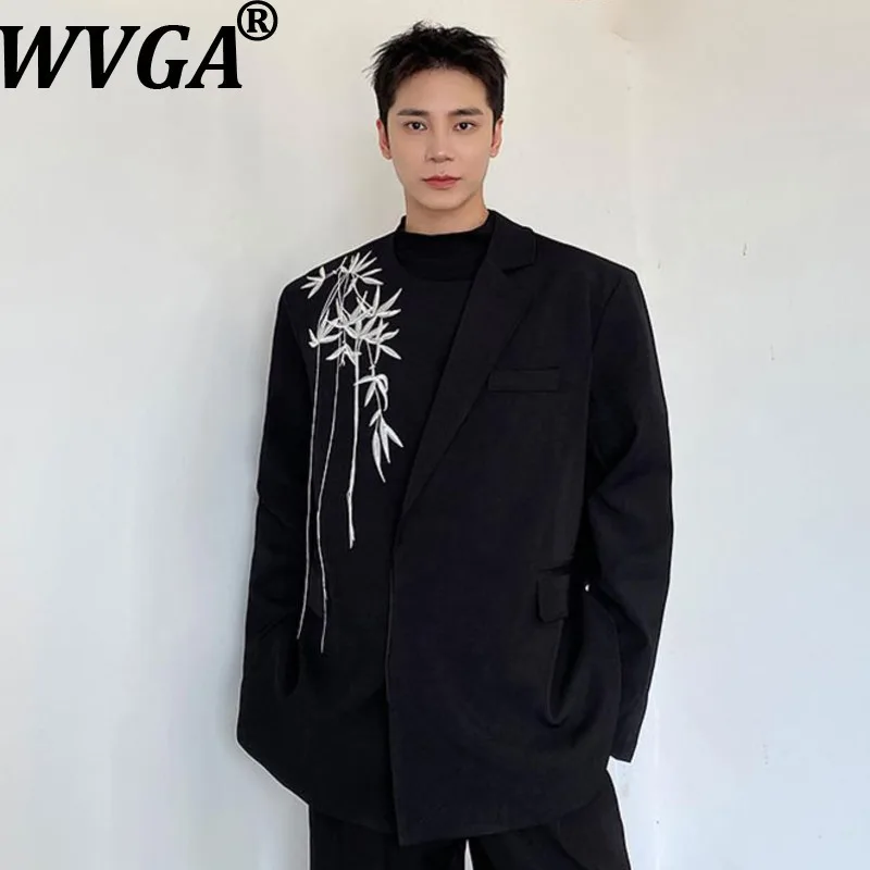 

WVGA Spring Autumn New Man Tide Blazer China-Chic Embroidery Irregular Collar Trendy Design Niche Casual Jackets Ins Y2K W12235