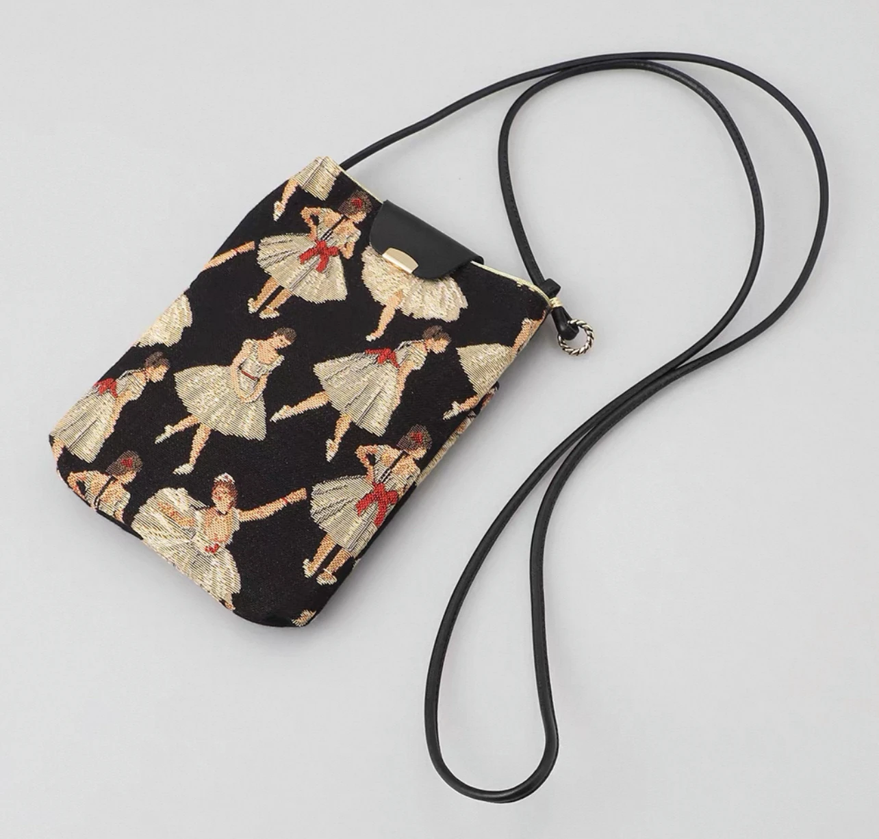

Ballet Girl Single oulder Slant Cross Bag Embroidered Cloth Art Mobile Phone Small Bag Korean Sle Cotton Youth Phone Pouch
