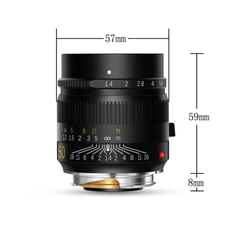 TTArtisan 50mm F1.4 ASPH Full Fame Lens Manual Portrait for Leica M-Mount Cameras Like Leica M-M M240 M3 M6 M7 M8 M9 M9p M10