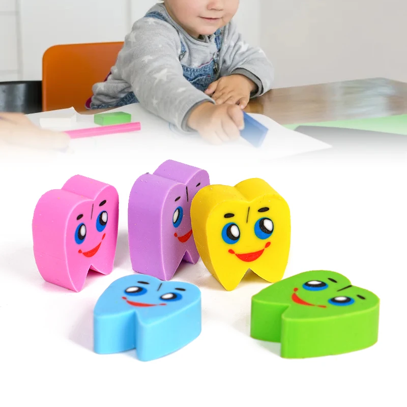 10pcs Cute Tooth Shape Molar Shaped Rubber Erasers Dentist Gift Dental Clinic Rubber Suitable for Children And Students