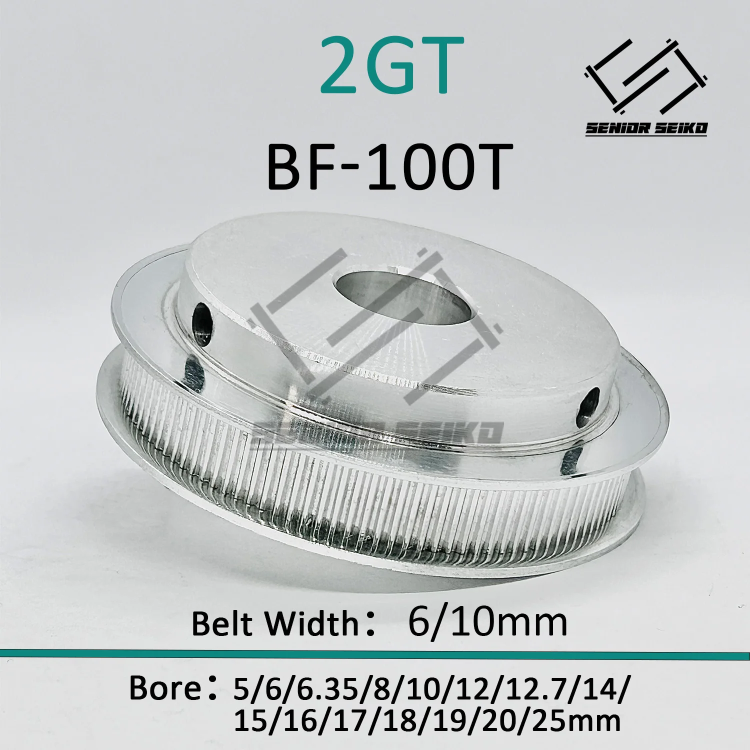 2GT 100T Timing Pulley Belt Width 6/10mm Bore 5/6/6.35/8/10/12/12.7/14/ 15/16/17/18/19/20/25mm  Tensioning Wheel Synchronous