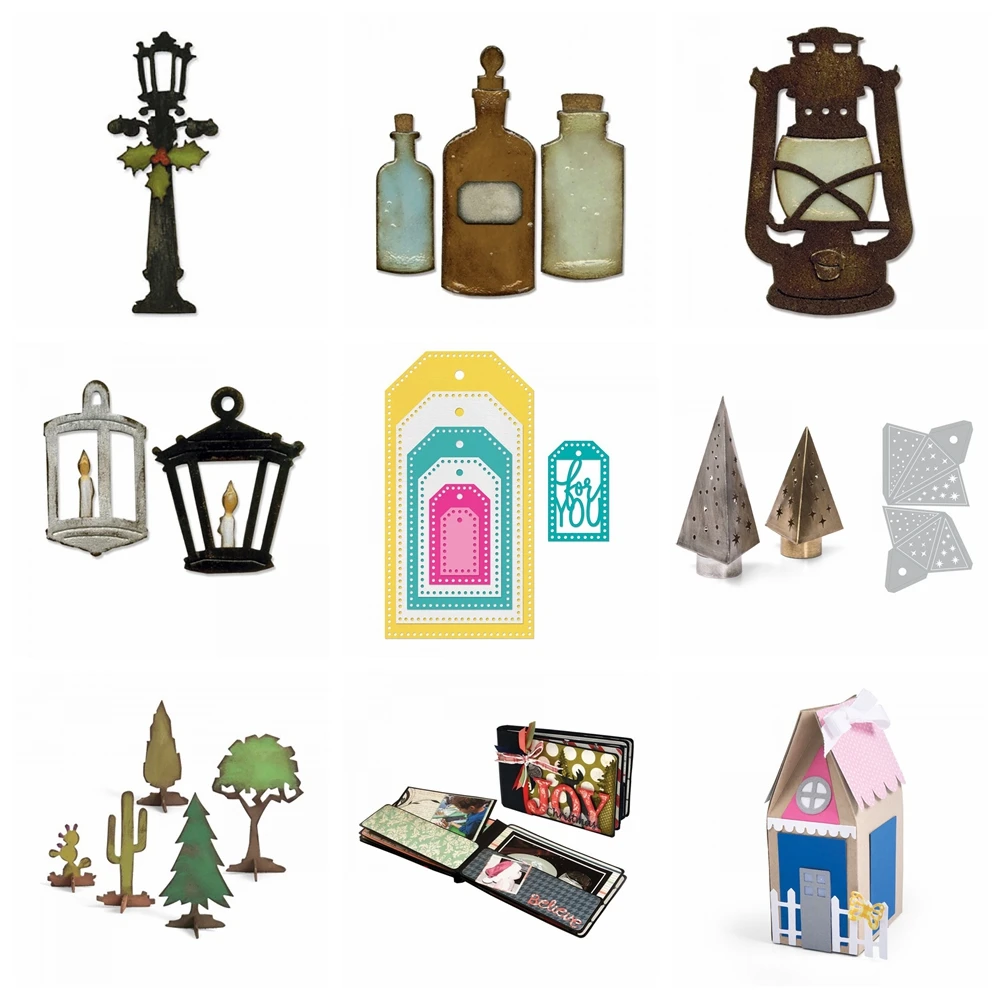 Straßenlaterne Schneiden Stirbt Apotheker Flaschen Metall Stanzen Für DIY Scrapbooking Album Karte, Der Dekoration Papier Handwerk