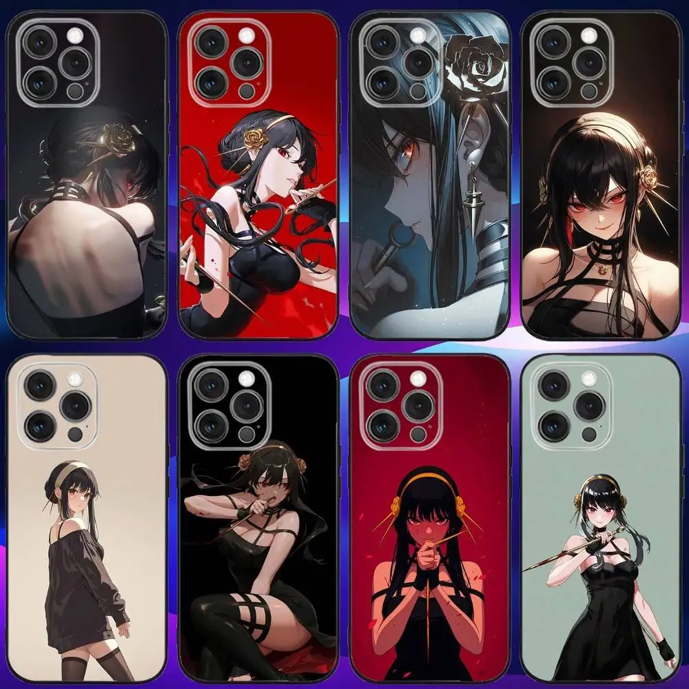 

Anime Y-Yor F-Forger Phone Case For iPhone 16e,16,15,14,13,12,11,Pro,X,XS,Max,XR,Plus,Mini Soft Black Cover